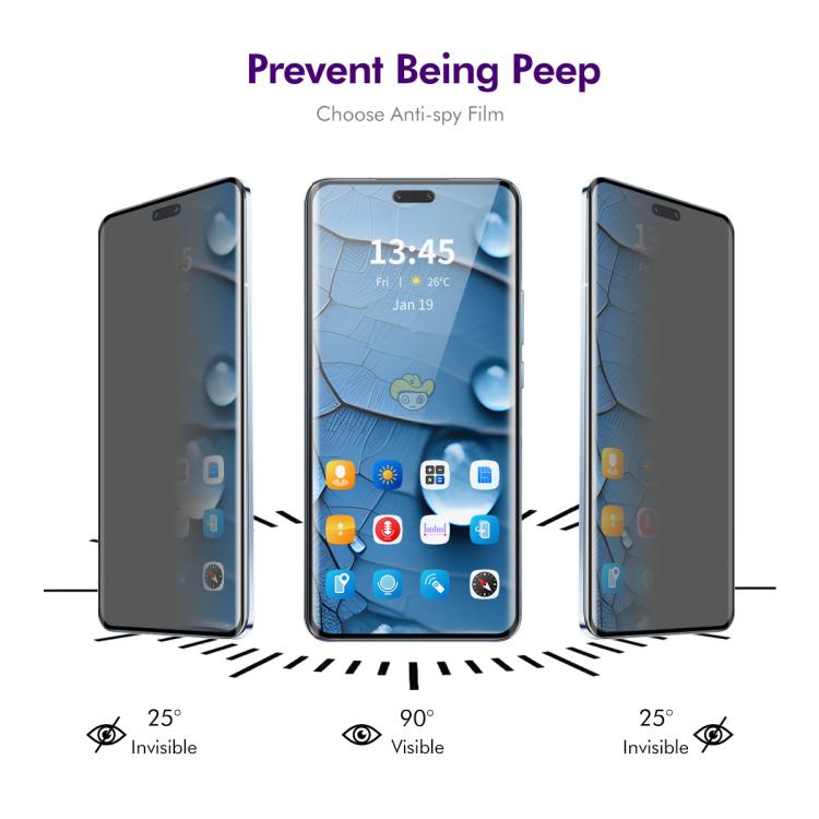 For Honor 200 Pro / 300 Pro ENKAY Hat-Prince Easy Install Heat Bending Privacy Screen Tempered Glass Film by ENKAY