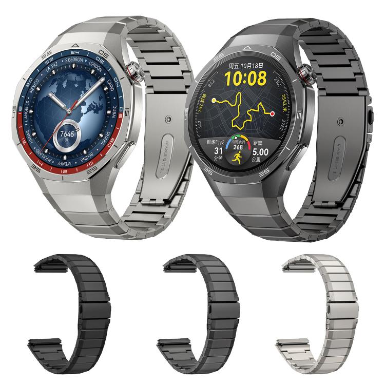 For Huawei Watch GT5 Pro 46mm Bamboo Jump Buckle Titanium Alloy Watch Band(Titanium Gray) by bashfashion