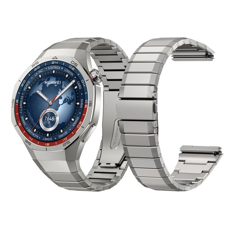 For Huawei Watch GT5 Pro 46mm Bamboo Jump Buckle Titanium Alloy Watch Band(Titanium Gray) by bashfashion