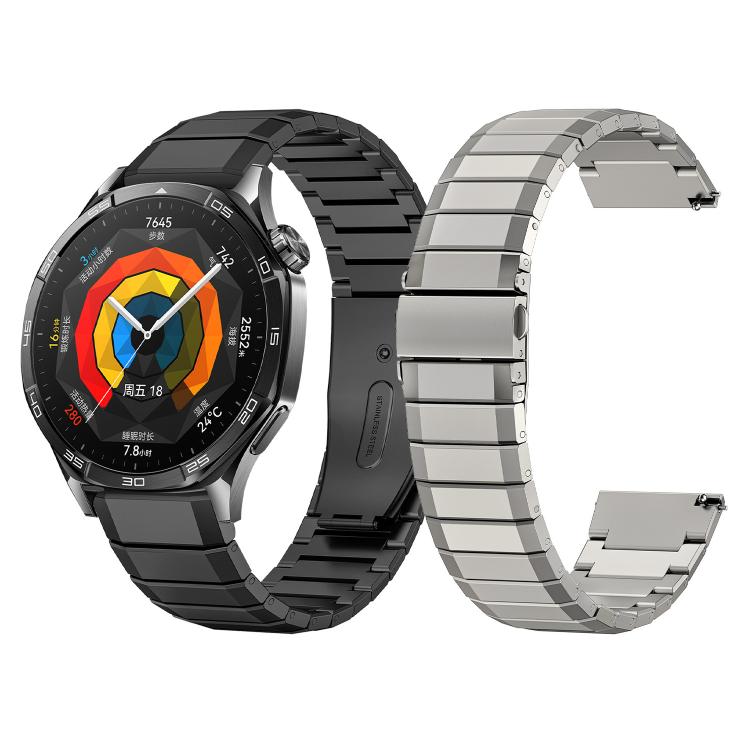 22mm Bamboo Joint Bounce Buckle Titanium Alloy Watch Band(Black) by bashfashion