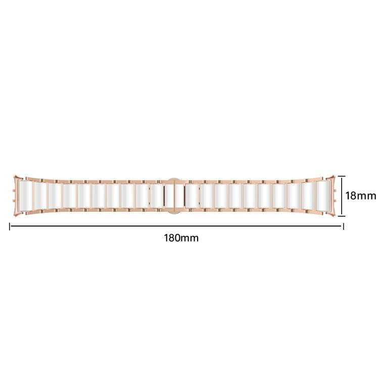 For Samsung Galaxy Fit 3 Butterfly Buckle Ceramic White Metal Watch Band(Rose Gold) by bashfashion