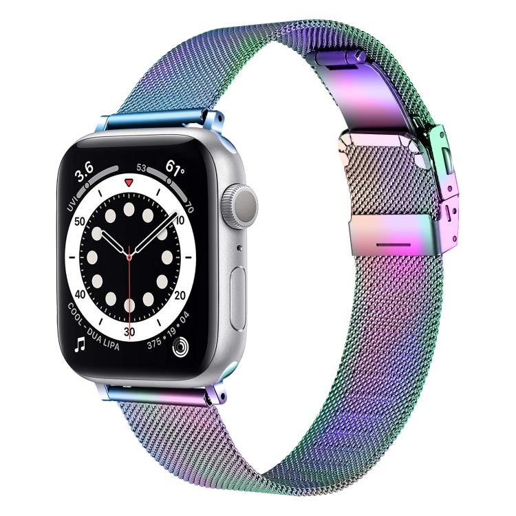 For Apple Watch 42mm / 41mm / 40mm / 38mm Hyphosis Buckle Milanese Metal Watch Band(Colours) by bashfashion