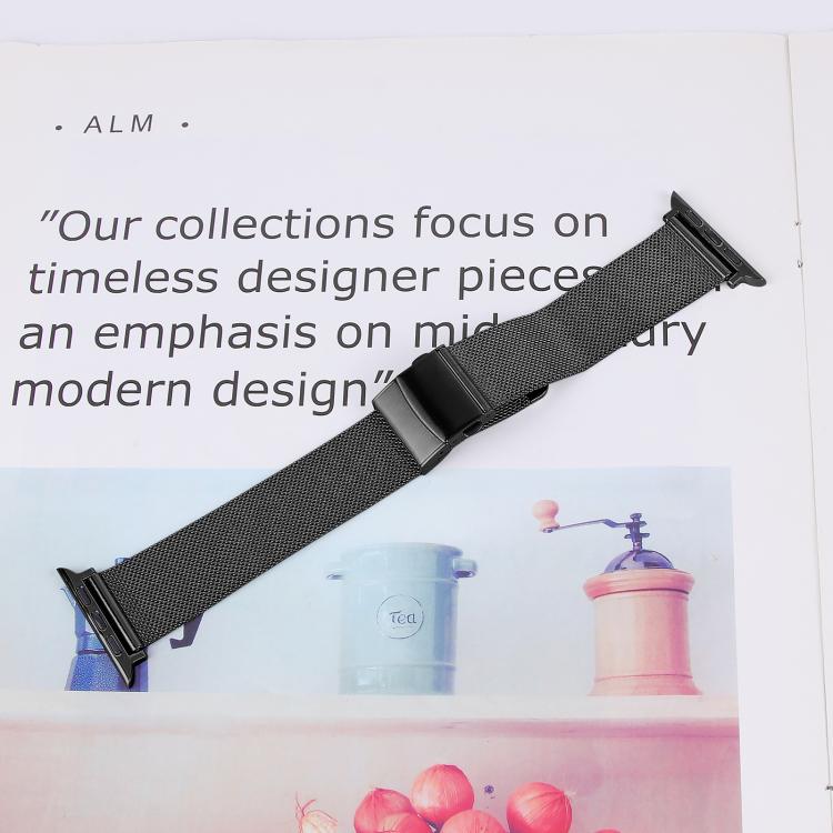 For Apple Watch 46mm / 49mm / 45mm / 44mm Hyphosis Buckle Milanese Metal Watch Band(Gold) by bashfashion