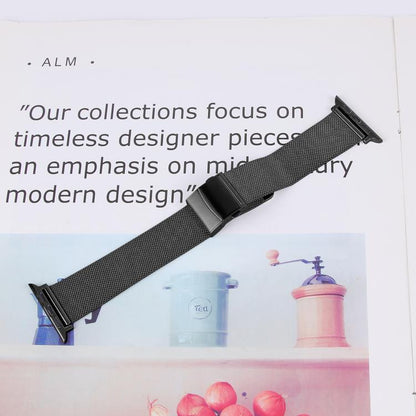 For Apple Watch 46mm / 49mm / 45mm / 44mm Hyphosis Buckle Milanese Metal Watch Band(Gold) by bashfashion