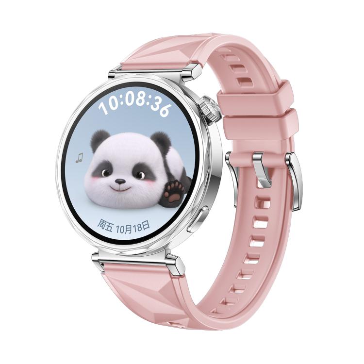 For Huawei Watch GT 5 41mm Press Button Connector 18mm Silicone Watch Band(Pink) by bashfashion