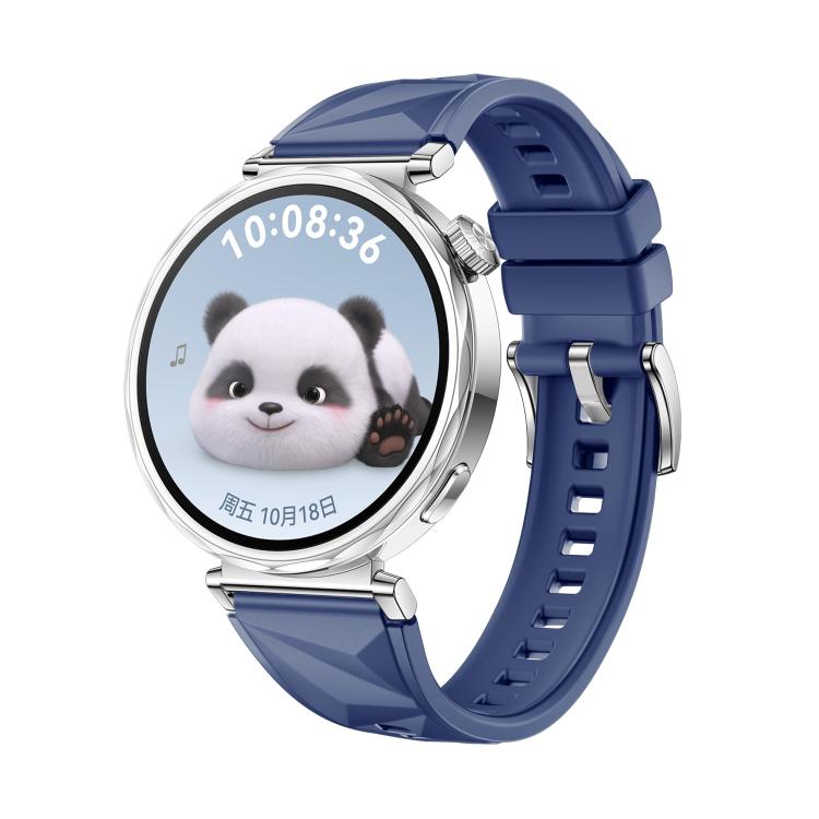 For Huawei Watch GT 5 41mm Press Button Connector 18mm Silicone Watch Band(Dark Blue) by bashfashion