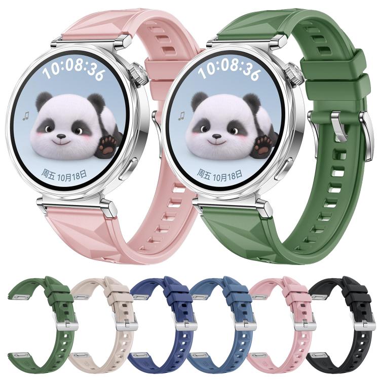 For Huawei Watch GT 5 41mm Press Button Connector 18mm Silicone Watch Band(Pink) by bashfashion