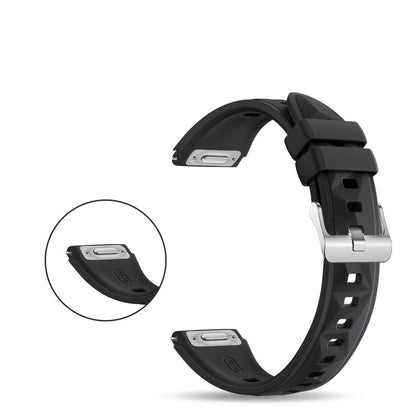 For Huawei Watch GT 5 41mm Press Button Connector 18mm Silicone Watch Band(Black) by bashfashion