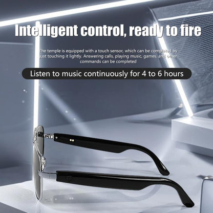 GS02 Smart Glasses, Support Voice Assistant / Bluetooth Call / Remote Control Photography(Black) by bashfashion