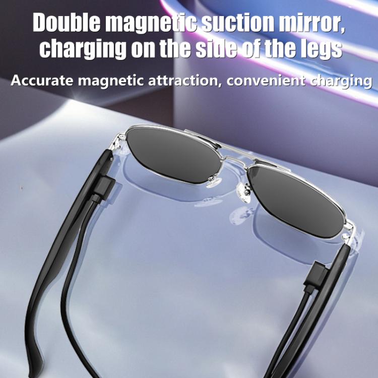 GS02 Smart Glasses, Support Voice Assistant / Bluetooth Call / Remote Control Photography(Silver) by bashfashion