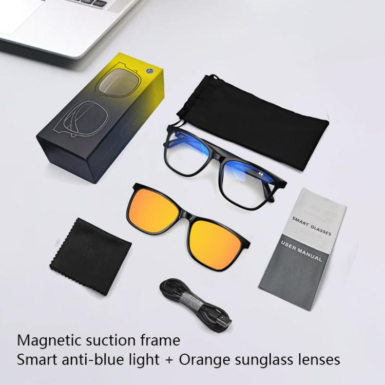 GS05 Smart Glasses, Support AI Smart Chip / Bluetooth Call / Remote Control Photography(Orange) by bashfashion