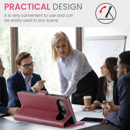 For Google Pixel 9a CaseMe 023 Butterfly Buckle Litchi Texture RFID Anti-theft Leather Phone Case(Red) by CaseMe