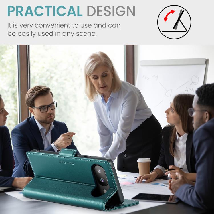 For Google Pixel 9a CaseMe 023 Butterfly Buckle Litchi Texture RFID Anti-theft Leather Phone Case(Green) by CaseMe