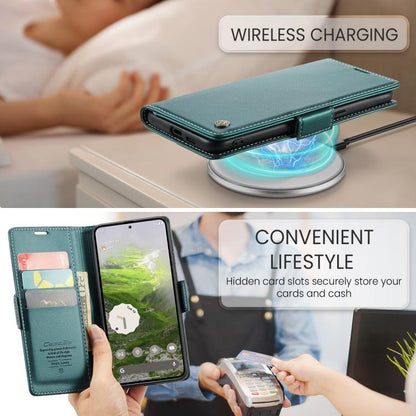 For Google Pixel 9a CaseMe 023 Butterfly Buckle Litchi Texture RFID Anti-theft Leather Phone Case(Green) by CaseMe