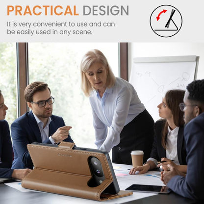 For Google Pixel 9a CaseMe 023 Butterfly Buckle Litchi Texture RFID Anti-theft Leather Phone Case(Brown) by CaseMe