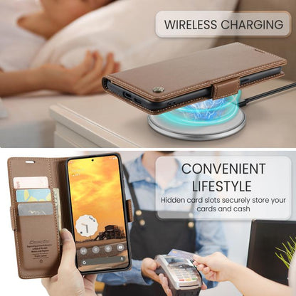 For Google Pixel 9a CaseMe 023 Butterfly Buckle Litchi Texture RFID Anti-theft Leather Phone Case(Brown) by CaseMe