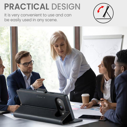 For Google Pixel 9a CaseMe 023 Butterfly Buckle Litchi Texture RFID Anti-theft Leather Phone Case(Black) by CaseMe