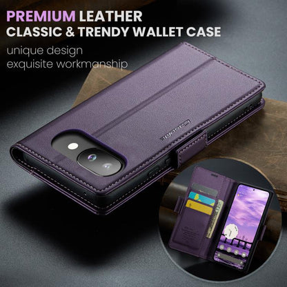 For Google Pixel 9a CaseMe 023 Butterfly Buckle Litchi Texture RFID Anti-theft Leather Phone Case(Purple) by CaseMe