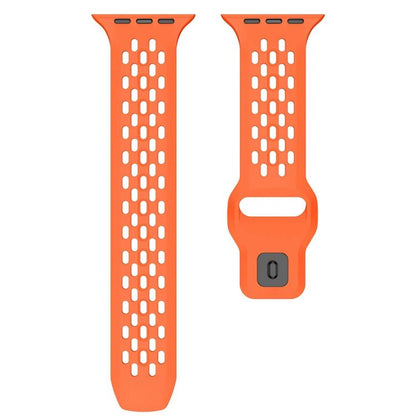 For Apple Watch 46mm / 49mm / 45mm / 44mm Mesh Reverse Buckle Silicone Watch Band(Orange) by bashfashion