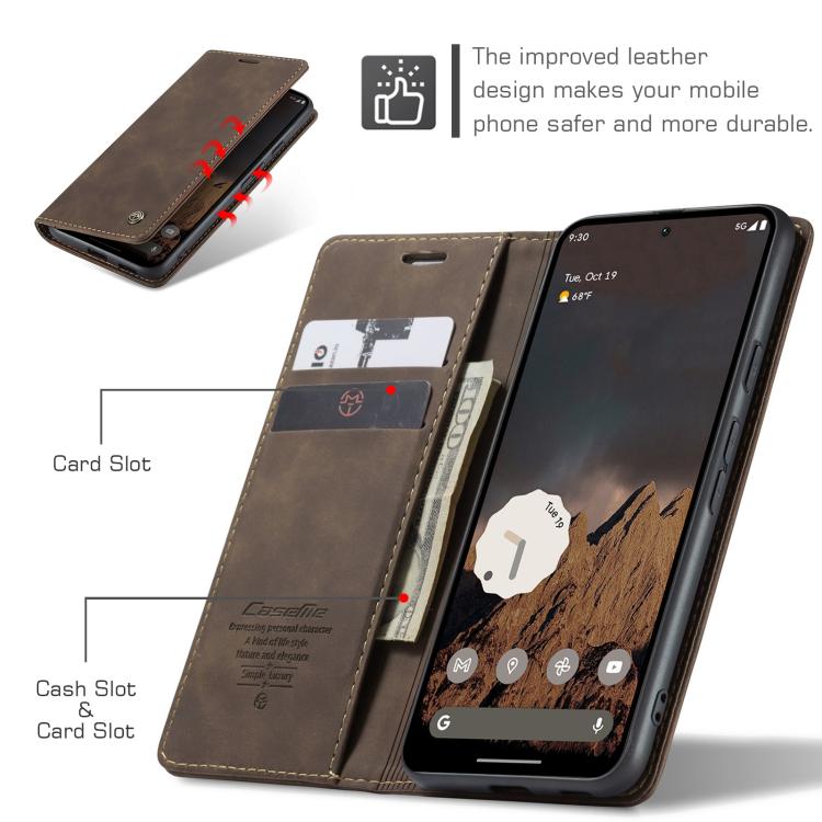 For Google Pixel 9a CaseMe 013 Multifunctional Horizontal Flip Leather Phone Case(Coffee) by CaseMe