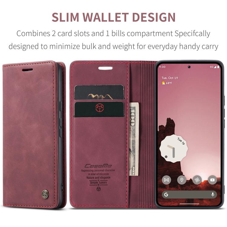 For Google Pixel 9a CaseMe 013 Multifunctional Horizontal Flip Leather Phone Case(Red) by CaseMe