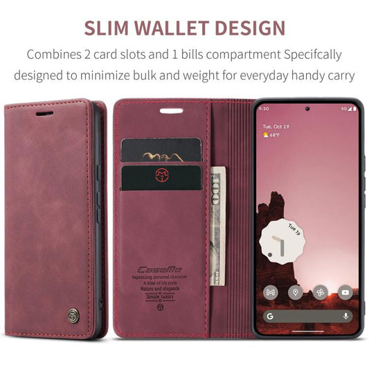 For Google Pixel 9a CaseMe 013 Multifunctional Horizontal Flip Leather Phone Case(Red) by CaseMe