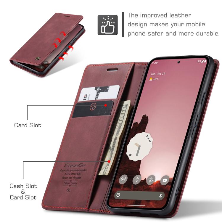 For Google Pixel 9a CaseMe 013 Multifunctional Horizontal Flip Leather Phone Case(Red) by CaseMe