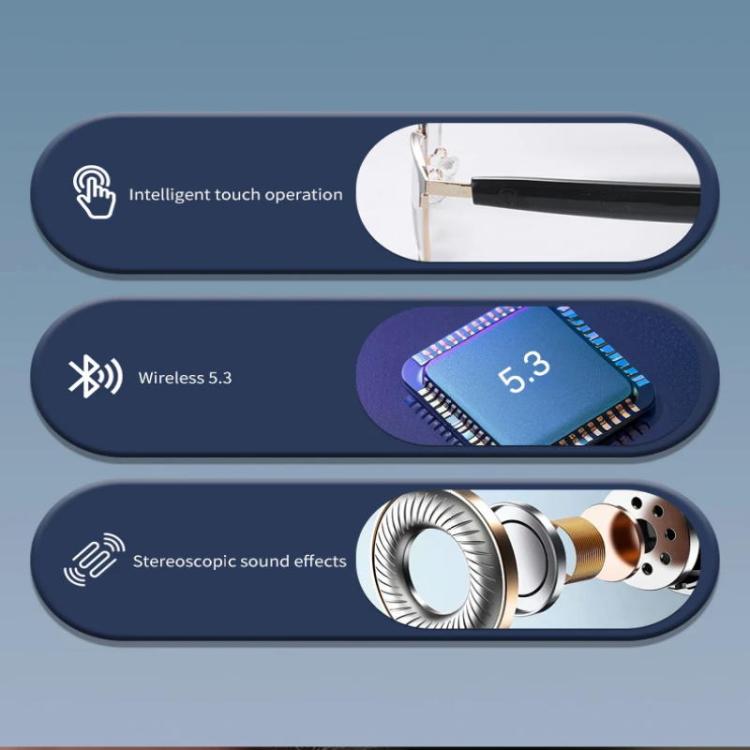 GS06 Smart Glasses, Support AI Smart Chip / Bluetooth Call / Outdoor Sports(Gold) by bashfashion