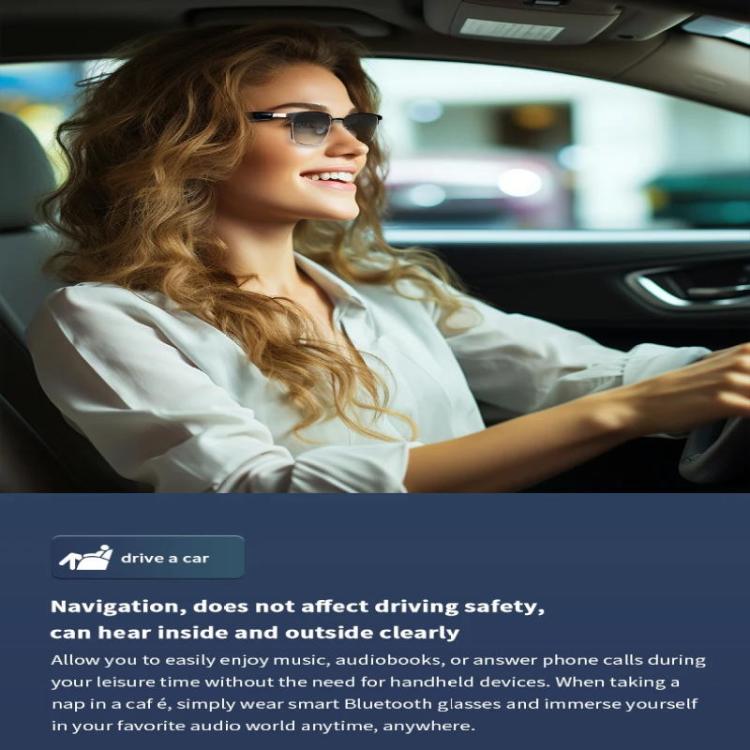 GS06 Smart Glasses, Support AI Smart Chip / Bluetooth Call / Outdoor Sports(Gold) by bashfashion