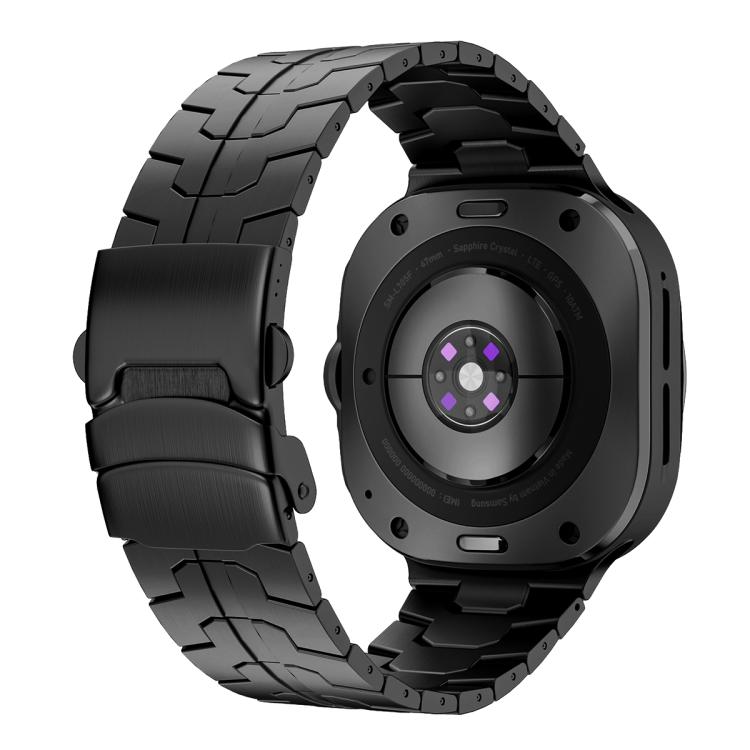 For Samsung Galaxy Watch Ultra 47mm / Ultra 2025 Titanium Alloy Safety Buckle Metal Watch Band(Black) by bashfashion