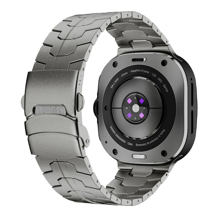 For Samsung Galaxy Watch Ultra 47mm / Ultra 2025 Titanium Alloy Safety Buckle Metal Watch Band(Titanium Color) by bashfashion