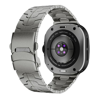 For Samsung Galaxy Watch Ultra 47mm / Ultra 2025 Titanium Alloy Safety Buckle Metal Watch Band(Titanium Color) by bashfashion