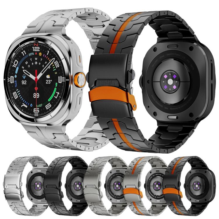 For Samsung Galaxy Watch Ultra 47mm / Ultra 2025 Titanium Alloy Safety Buckle Metal Watch Band(Titanium Color) by bashfashion