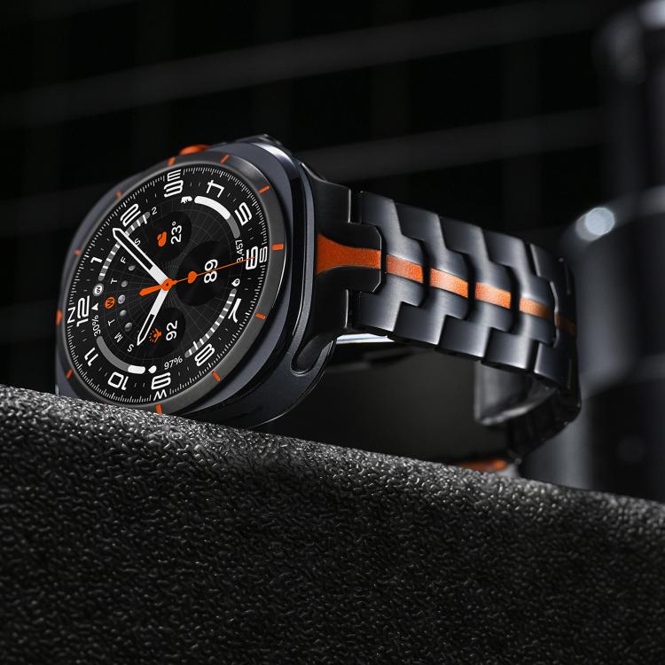 For Samsung Galaxy Watch Ultra 47mm / Ultra 2025 Titanium Alloy Safety Buckle Metal Watch Band(Titanium Orange) by bashfashion