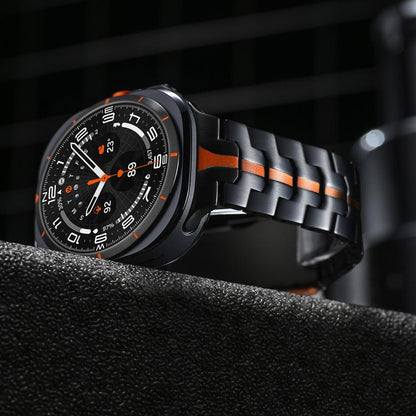 For Samsung Galaxy Watch Ultra 47mm / Ultra 2025 Titanium Alloy Safety Buckle Metal Watch Band(Titanium Orange) by bashfashion