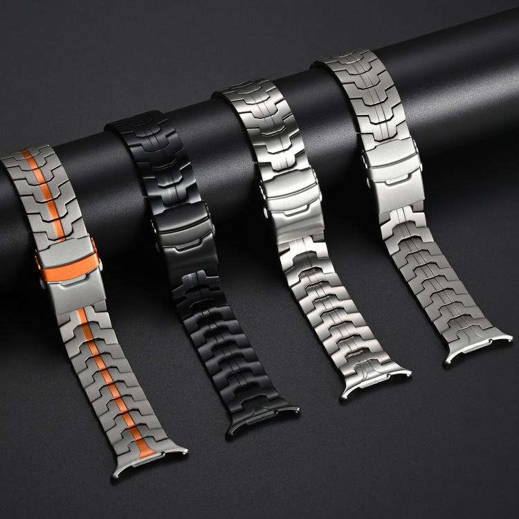 For Samsung Galaxy Watch Ultra 47mm / Ultra 2025 Titanium Alloy Safety Buckle Metal Watch Band(Titanium Color) by bashfashion