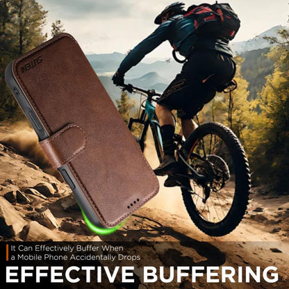 For iPhone 17 Pro Max Suteni Q05 2-in-1 Multi-function Detachable Wallet MagSafe Phone Case(Brown) by Suteni