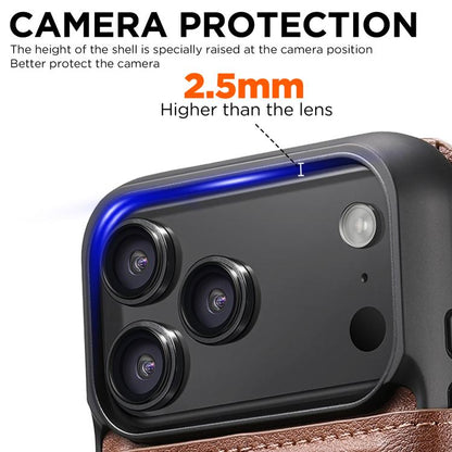 For iPhone 17 Pro Suteni Q05 2-in-1 Multi-function Detachable Wallet MagSafe Phone Case(Brown) by Suteni