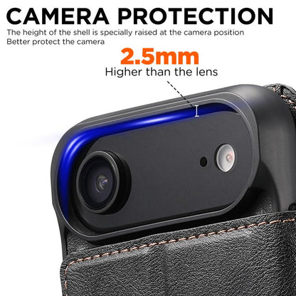 For iPhone Air Suteni Q05 2-in-1 Multi-function Detachable Wallet MagSafe Phone Case(Black) by Suteni