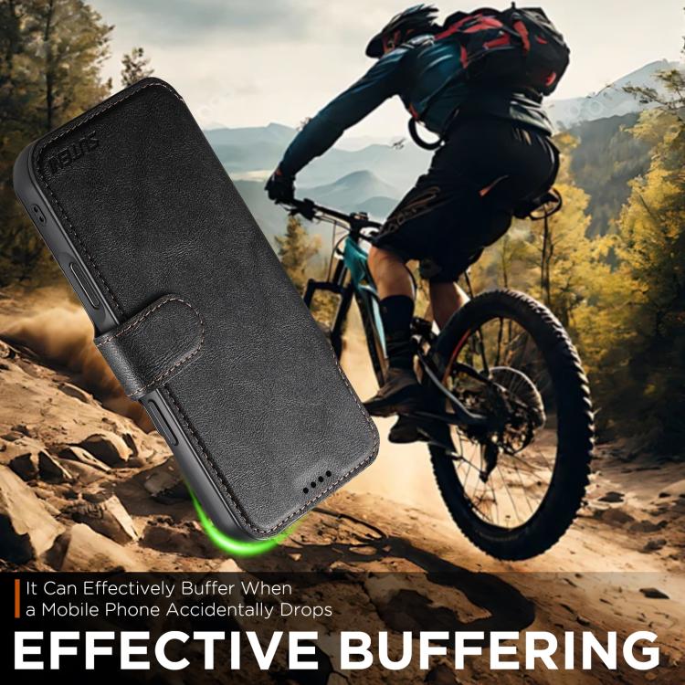 For iPhone Air Suteni Q05 2-in-1 Multi-function Detachable Wallet MagSafe Phone Case(Black) by Suteni