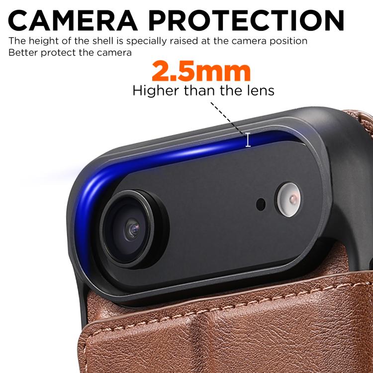 For iPhone Air Suteni Q05 2-in-1 Multi-function Detachable Wallet MagSafe Phone Case(Brown) by Suteni