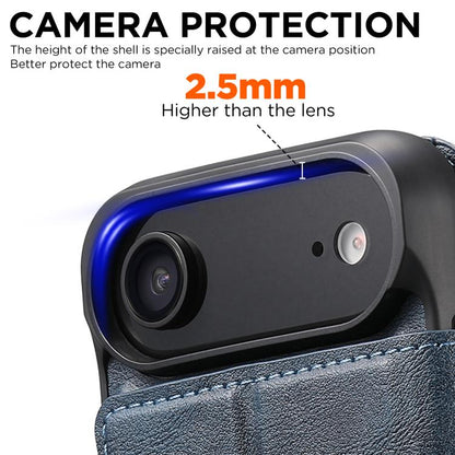 For iPhone Air Suteni Q05 2-in-1 Multi-function Detachable Wallet MagSafe Phone Case(Blue) by Suteni