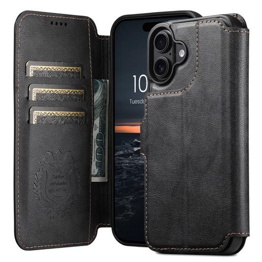 For iPhone 17 Suteni Q05 2-in-1 Multi-function Detachable Wallet MagSafe Phone Case(Black) by Suteni