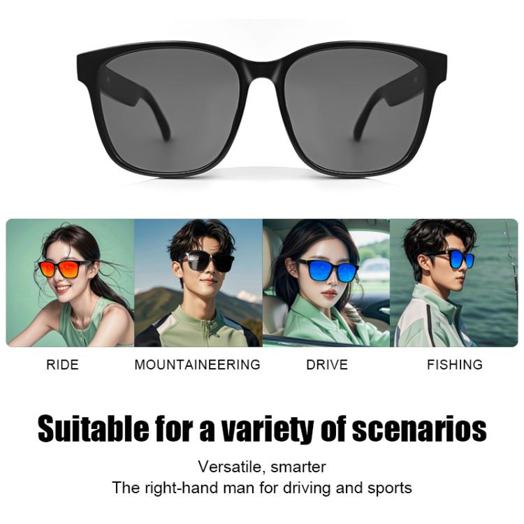 GS08 Smart Glasses, Support AI Smart Chip / Bluetooth Call / Smart Driving Navigatiion(Black) by bashfashion