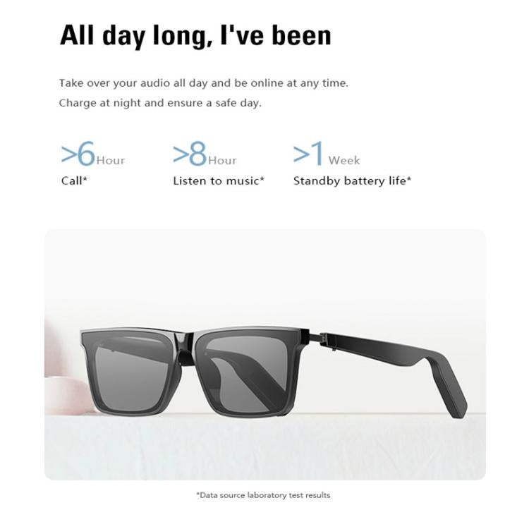 YJ008 Smart Glasses, Support AI Smart Chip / Outdoor Sports / Bluetooth Call(Black) by bashfashion