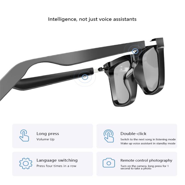 YJ008 Smart Glasses, Support AI Smart Chip / Outdoor Sports / Bluetooth Call(Black) by bashfashion