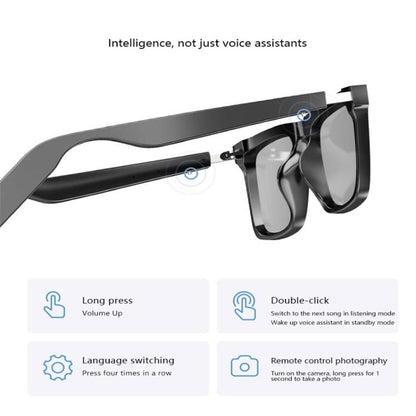 YJ008 Smart Glasses, Support AI Smart Chip / Outdoor Sports / Bluetooth Call(Black) by bashfashion