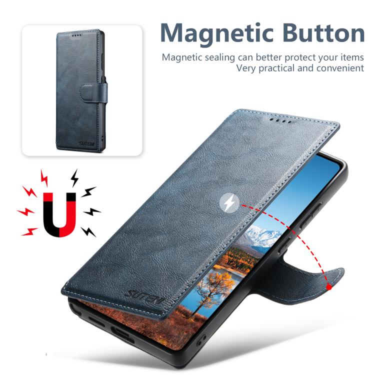 For Samsung Galaxy S24 Ultra 5G Suteni Q05 2-in-1 Multi-function Detachable Wallet MagSafe Phone Case(Blue) by Suteni