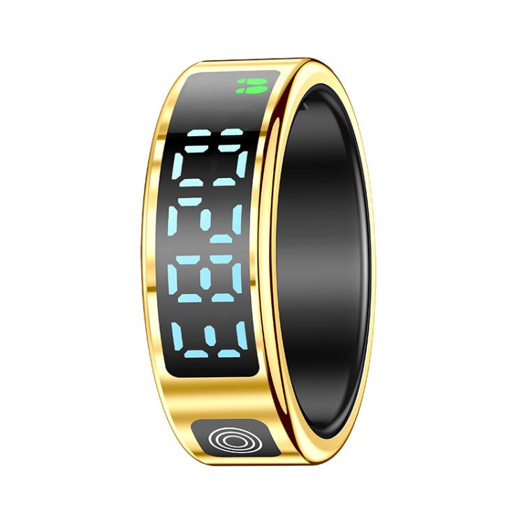 SR08 SIZE 8 Smart Ring, Support Hand Gestures Control / Health Monitoring / Multiple Sports Modes(Gold) by bashfashion