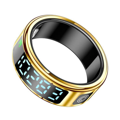 SR08 SIZE 8 Smart Ring, Support Hand Gestures Control / Health Monitoring / Multiple Sports Modes(Gold) by bashfashion